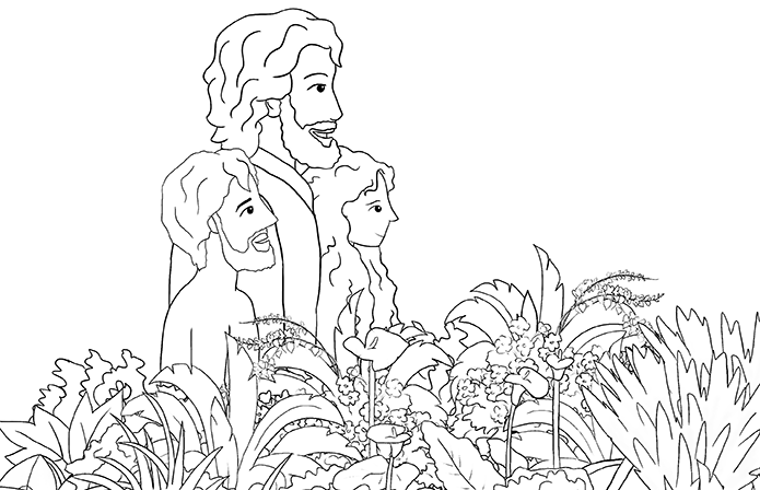 Adam & Eve Coloring PDF preview image