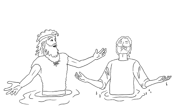 Jesus Is Baptized Coloring PDF preview image