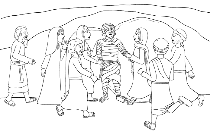 Lazarus Meets Resurrection Life Coloring PDF preview image